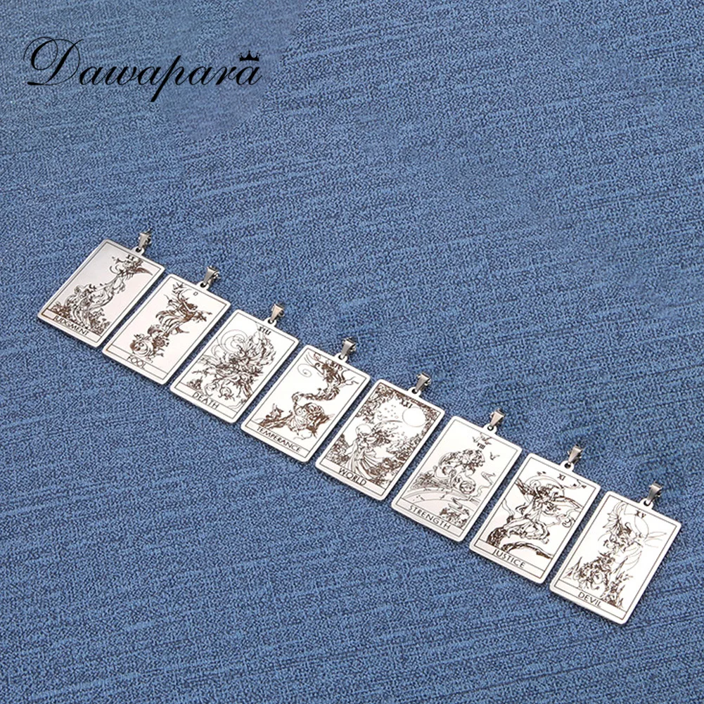 Dawapara The Major Arcana Tarot Cards Vintage Amulet Pendant for Necklaces Shadowscapes Tarot Accessories Stainless Steel