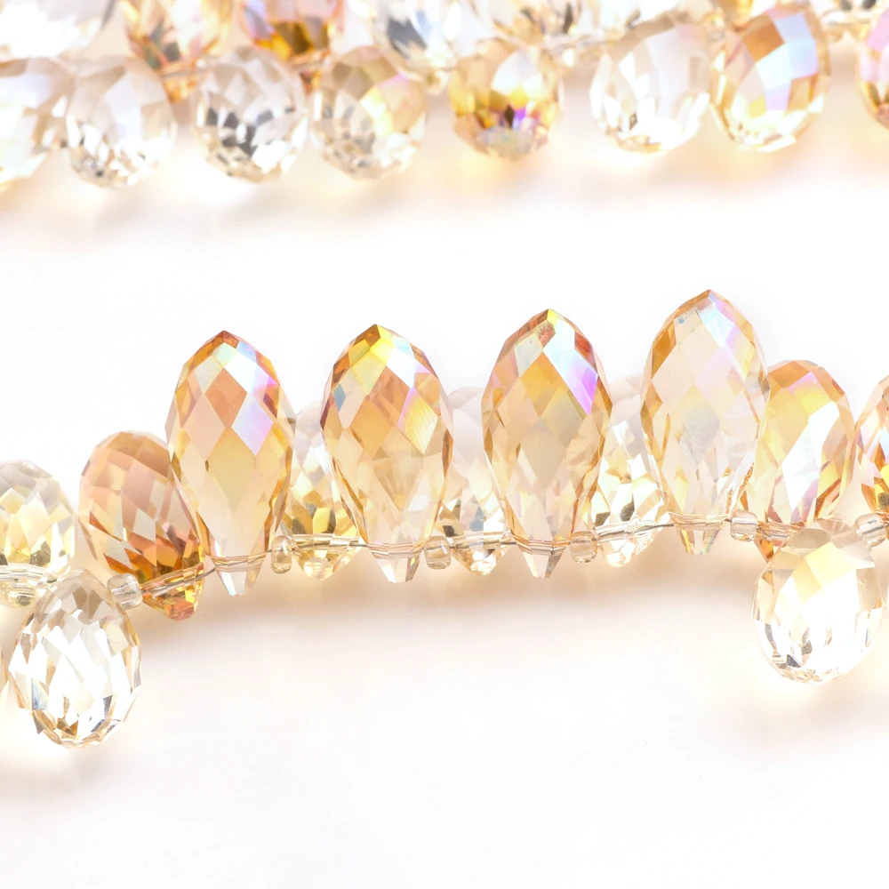 Glass Drop Beads Chinese Beading 10x20mm 12x25mm Crystal Droplet Pendants For DIY Making Women Hanging Earing Supplier Jewelry