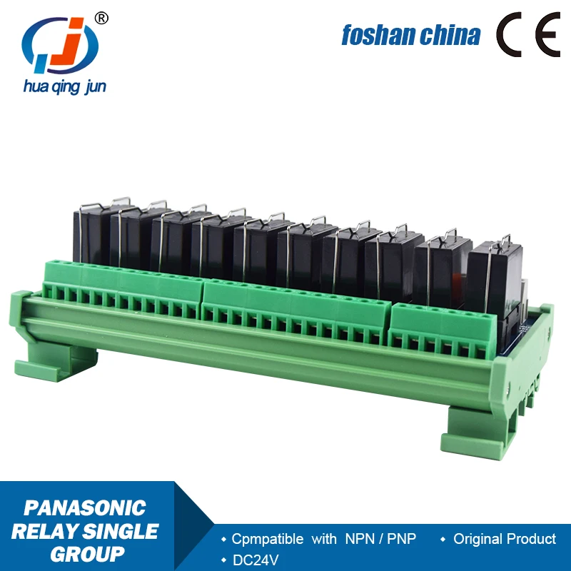 10-Channel 1NO 1NC 5 Pins Relays Huaqingjun Relay Module 24VDC Relays for Industrial Automation Control