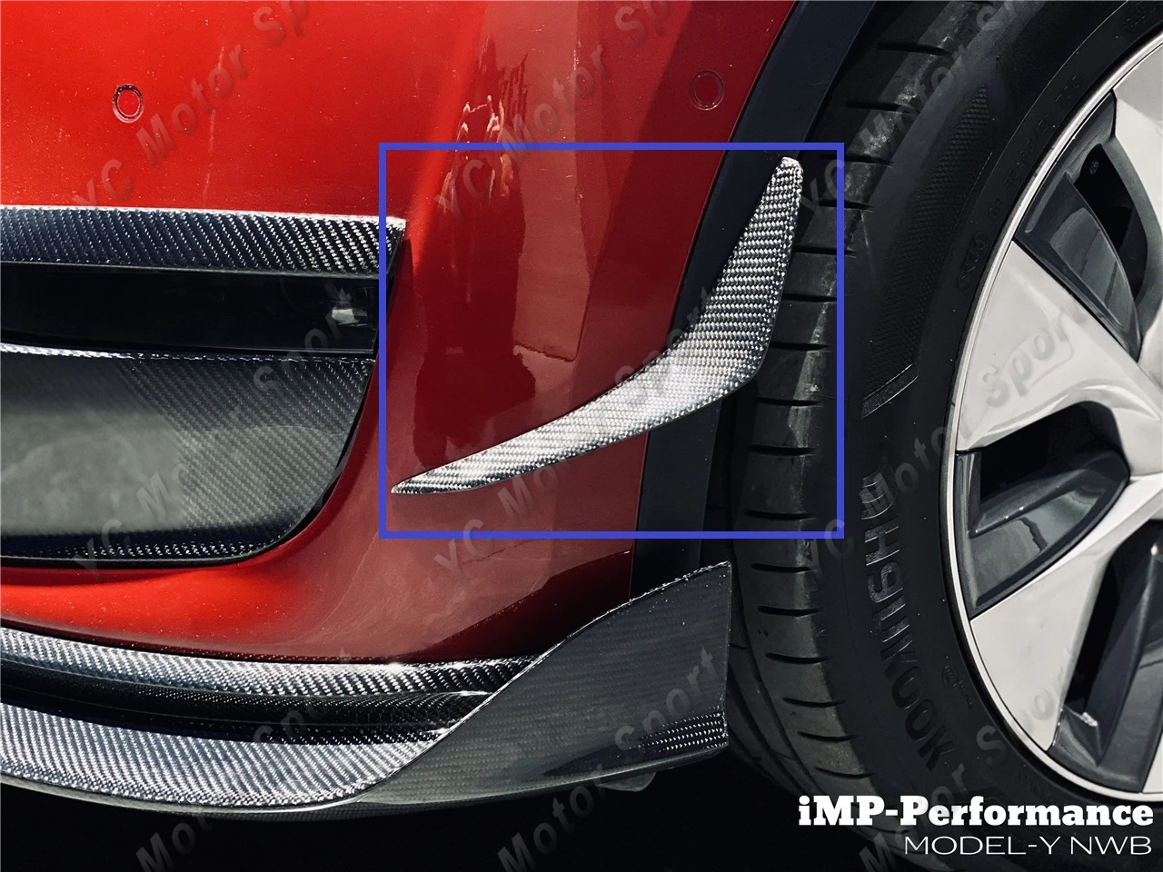 

Car Accessories Carbon Fiber iMP Performance Style Front Bumper Canards Fit For 2020-2022 Tesla Model Y Canards