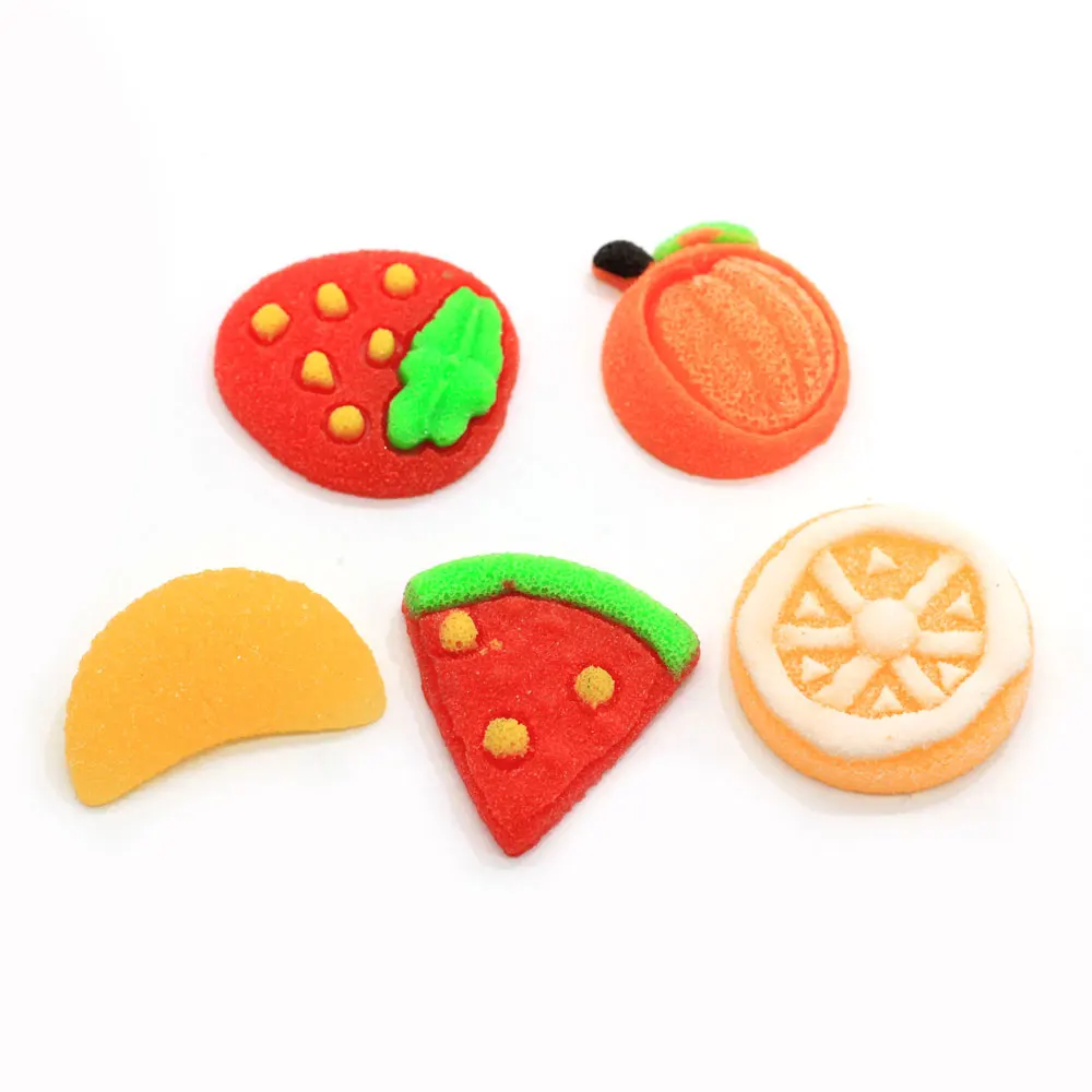 Artificial Soft Candy Fruit Figurines Resin Flatback Cabochon DIY Craft Supplies Phone Shell Patch Arts Decor Materials