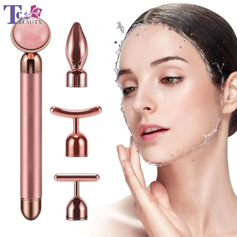 

4 In 1 Electric Facial Massager Face-lift Stick Roller Vibration Firming Stick Lifting and Firming Facial Skin Care Tool