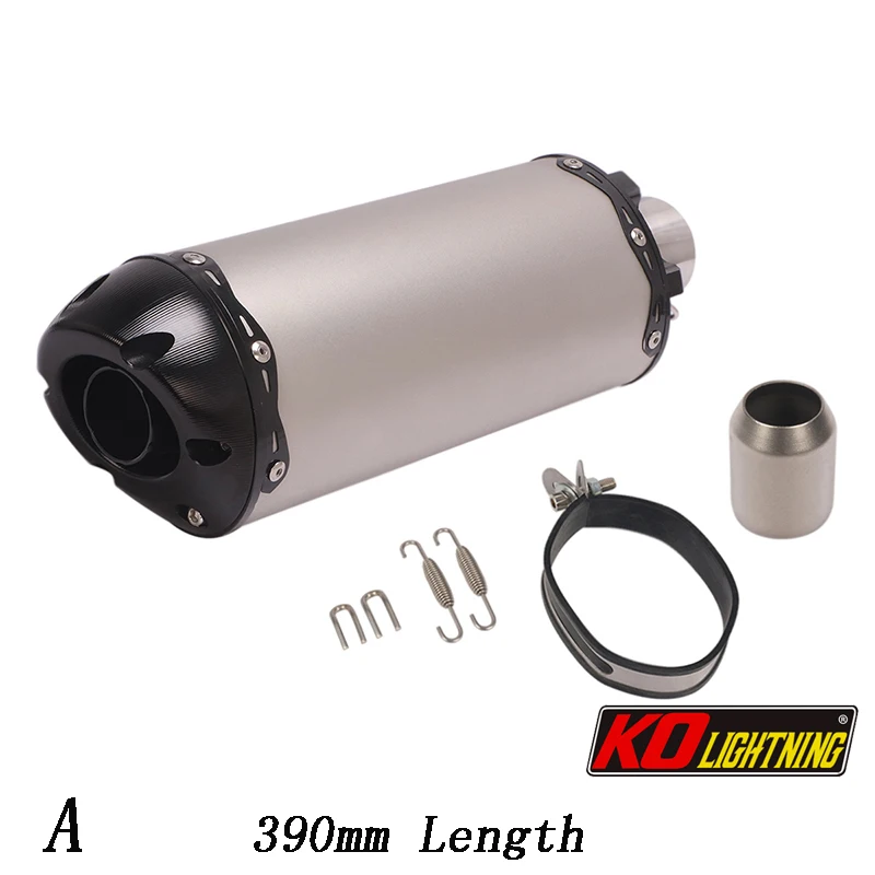 

51mm Universal Motorcycle Exhaust Vent Pipe With Muffler Stainless Steel 390/465mm Exhaust System Modified For ATV Street Bike