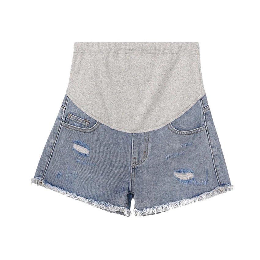 Three-point pregnant women jeans spring and summer denim shorts pregnant women stomach lift pants casual loose jeans outer wear