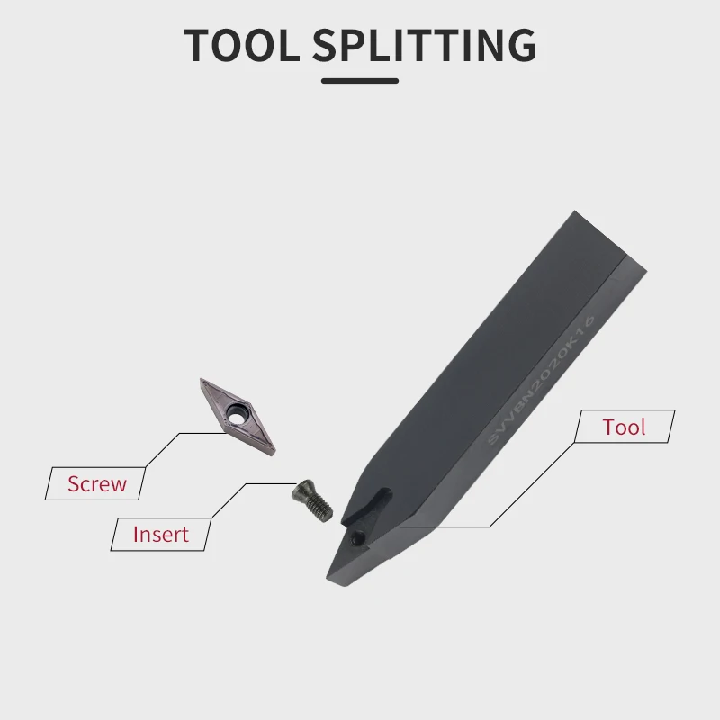 SVVBN1212H11 SVVBN1616H11 SVVBN2525M16 Portaherramientas de torneado cilíndrico VBMT herramienta de mecanizado de inserto de carburo