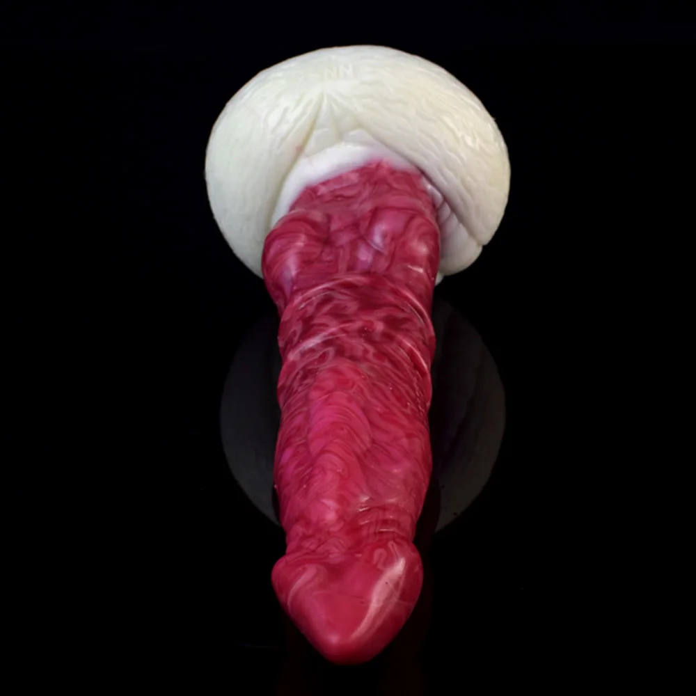 NNSX Dog Knot Animal Dildo Sharp Head Hellfire Color Anal Plug With Suction Cup Sexy Toys Shop for Women Men Masturbation