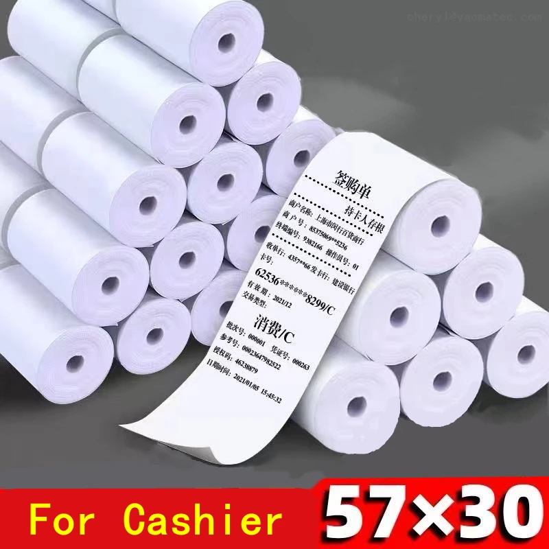 

8 Rolls 57*30mm Thermal Printing Paper 6.5 Meters Thermal Paper for Cash Registers POS Printer Accessories