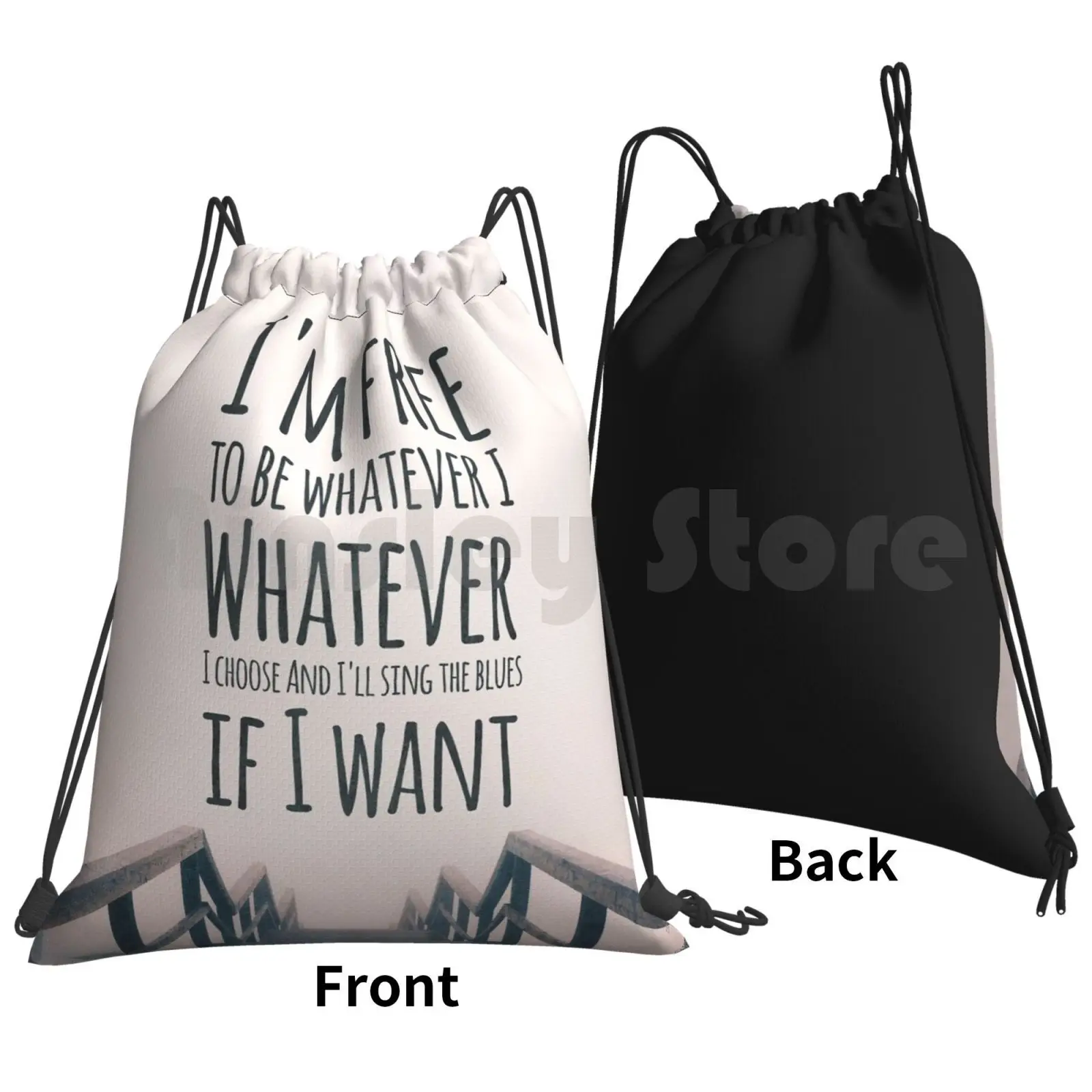 Whatever Backpack Drawstring Bags Gym Bag Waterproof Whatever Song Lyric Music England Indie