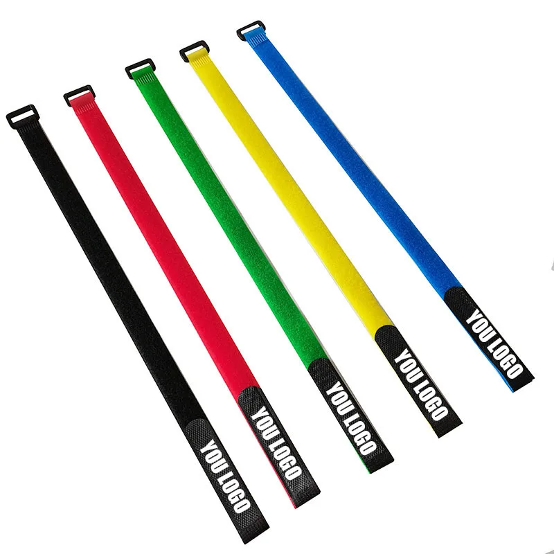 Customized LOGO nylon Reverse buckle hook loop fastener cable ties  strap sticky 20mm*500mm