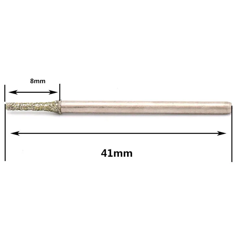 15 Buah 0.4 ~ 3.0Mm Dia 2.35Mm Diamond Grinding Burr Drill Bit Ukiran Polishing untuk Perhiasan Jade agate Jade Bor
