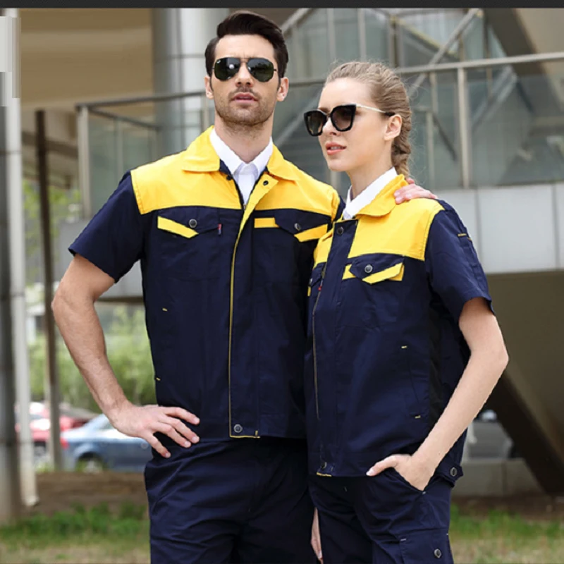 Ropa de trabajo Unisex para primavera y verano, parche para hombros, Tops personalizables, ropa para reparación de automóviles, resistente a la suciedad, mecánico automotriz