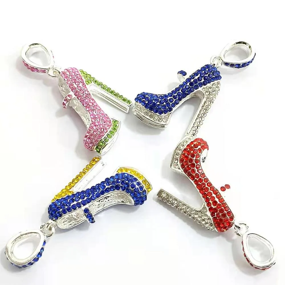 10pcs Enamel High Heel Shoe Rhinestone Charms for Women DIY Jewelry Necklaces&Bracelets Keychains Jewelry Accessories S53