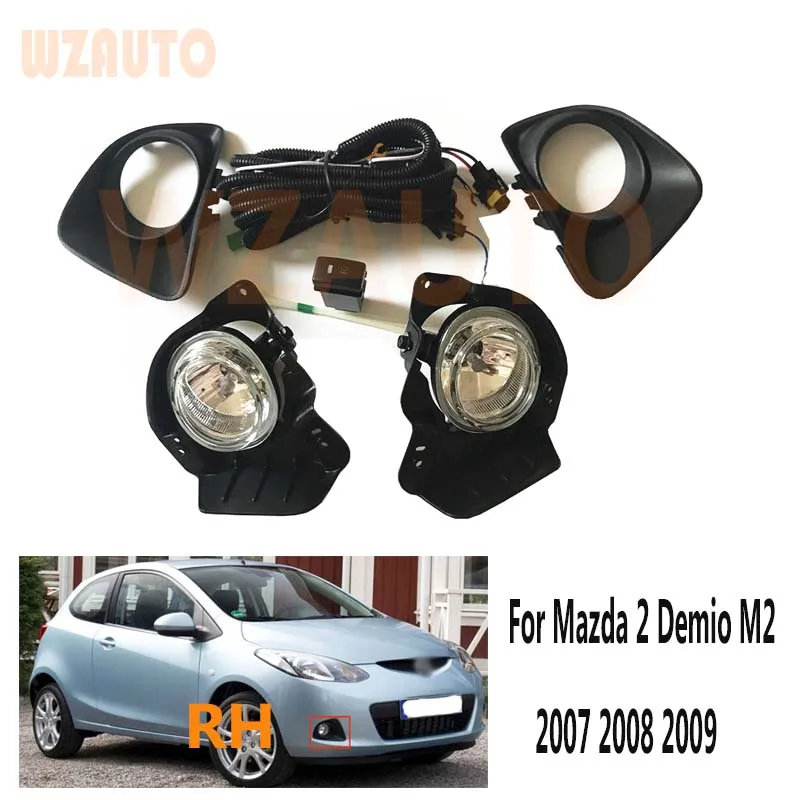 WZAUTO Full Set Fog Light Spot Driving Lamp KIT For Mazda 2 Demio M2 2006 2007 2008 2009 2010 2011 Version  3 Door