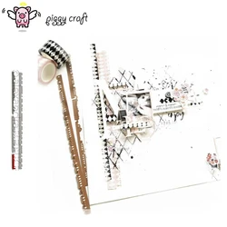 Piggy Craft metal cutting dies cut die mold Greeting card edge strip Scrapbook paper craft knife mould blade punch stencils dies