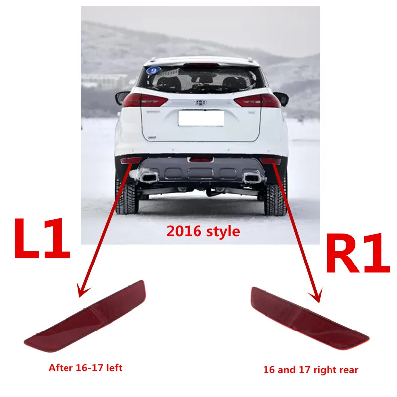 For Geely Atlas Boyue Nl3 Rear Bumper Reflector Rear Bumper Decorative Cover Lamp Rear Fog Lamp Reflector Lamp Accessories