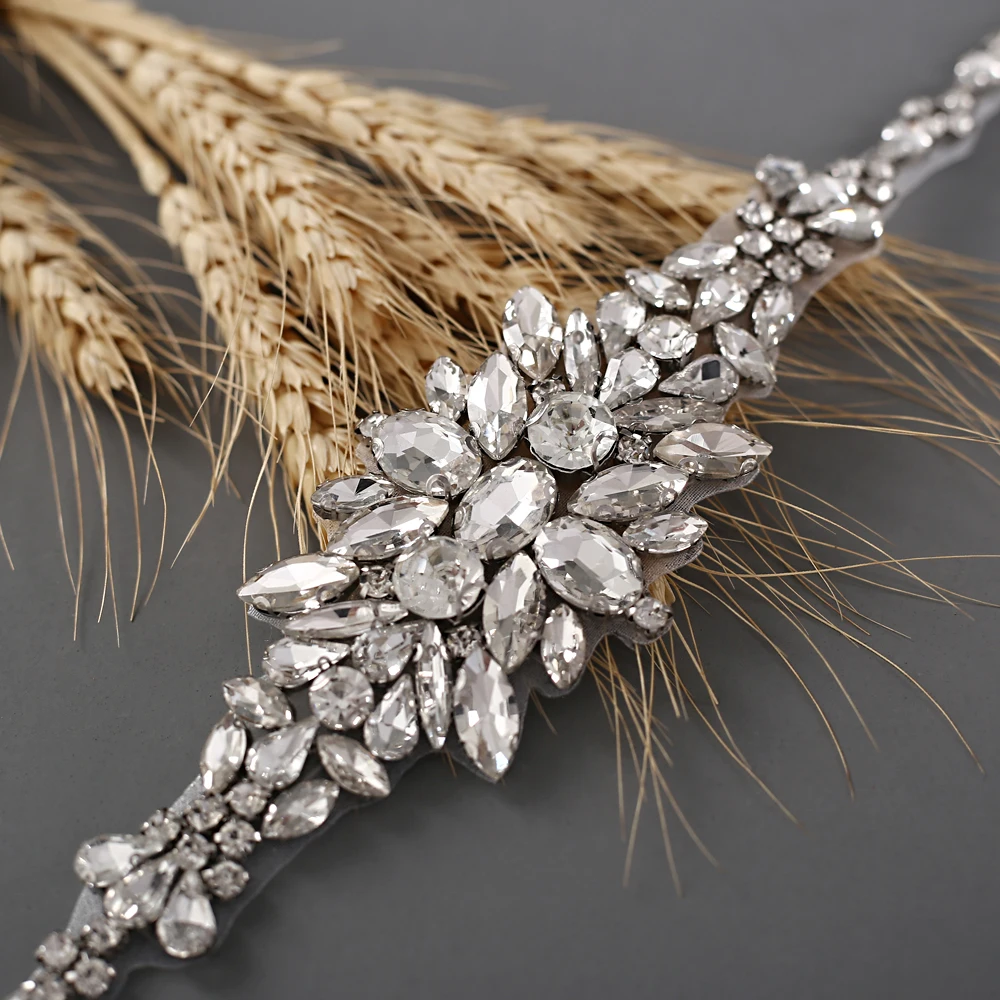 S352 Crystal Embellished Bridal Belt Wedding Dress Belt Wedding League for Wedding with Stones Brides 2023 Accessories