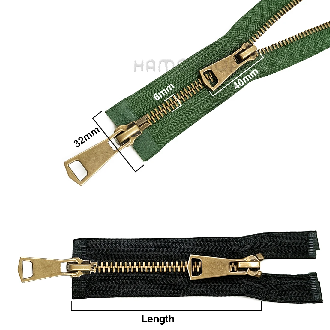 5# Colorful High Quality Open-End Double Sliders Copper Metal Zipper 2-Ways Zip Diy Handcraft for Cloth Pocket Garment Sewing