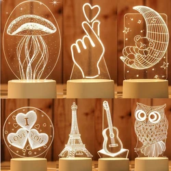 3D LED Table Light Cartoon 3D Novelty Light LED Lights Children Bedroom Lamp Soft Light Birthday Gift Night Lamp USB Powered
