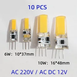 LED COB 램프, 캔들 실리콘 조명 교체, 샹들리에 스포트라이트 360 빔 앵글용 할로겐, 6W, 10W 전구, AC DC12V, 220V, 30W, 40W