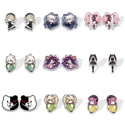 Cute Cartoon Anime Characters Danganronpa Stud Earrings For Girls Cute Party Gift Acrylic