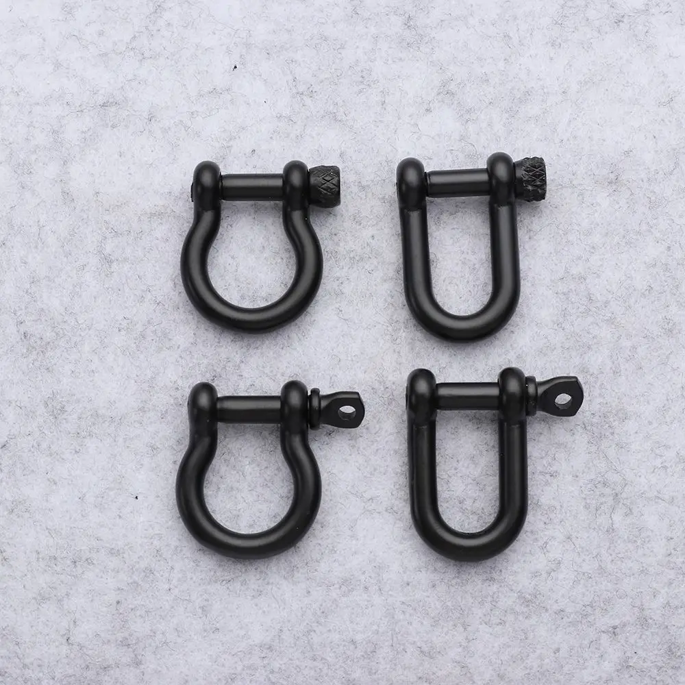 Outdoor Screw Joint Connector Shackle Fob Key Ring Solid Carabiner D Bow Staples Keychain Hook