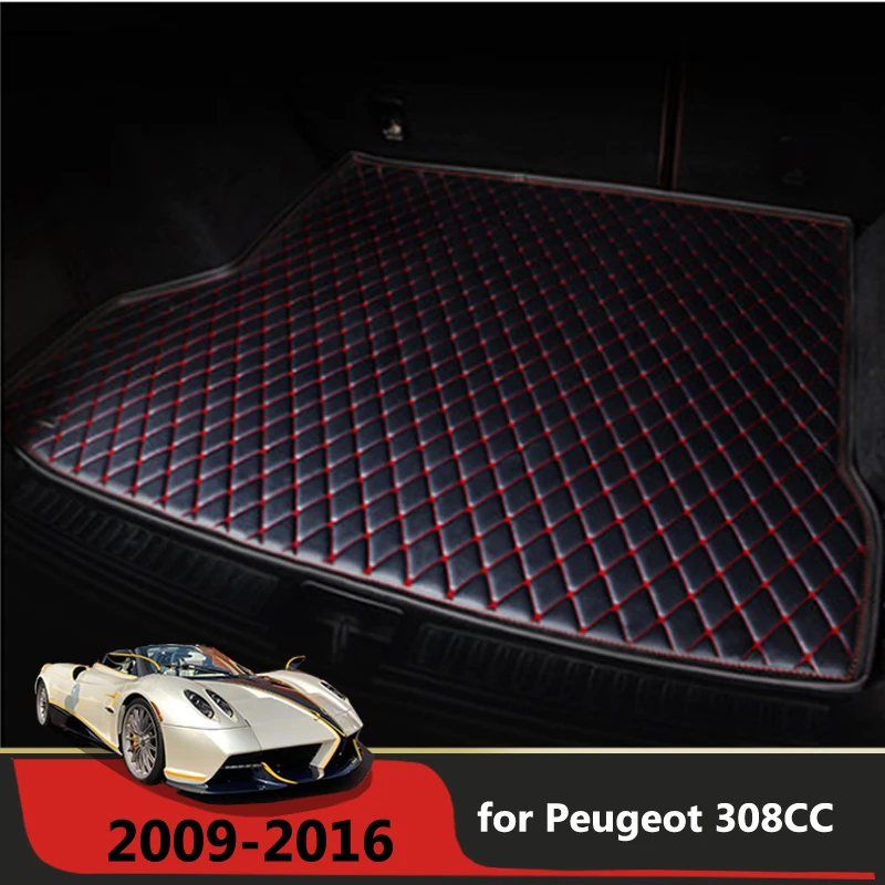 Car trunk mat for Peugeot 308CC 2009 2010 2011 2012 2013 2014 2015 2016 cargo liner carpet interior accessories cover