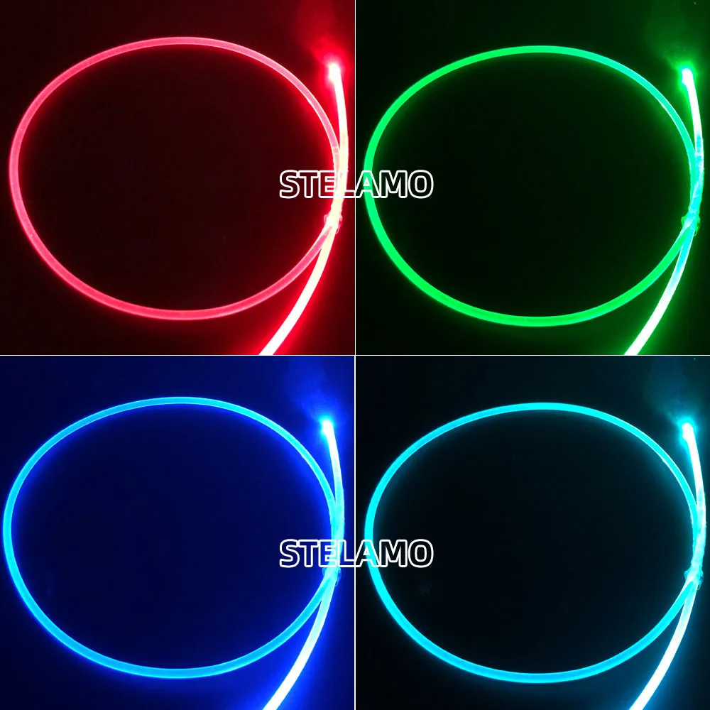 PMMA Side Glow Fiber Optic Lighting 2/3/4mm Diameter Solid Core Optic Cable for Led Lights