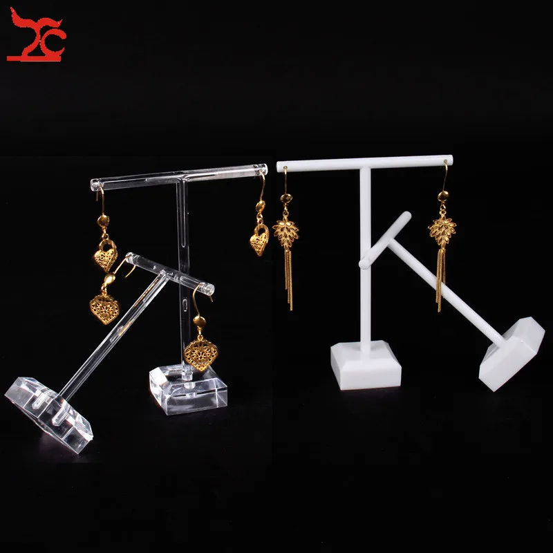 2pcs/Set Clear Plastic Earrings Showcase Display Earrings Display T Bar Stand Holder Organizer Jewelry Display Hot sales