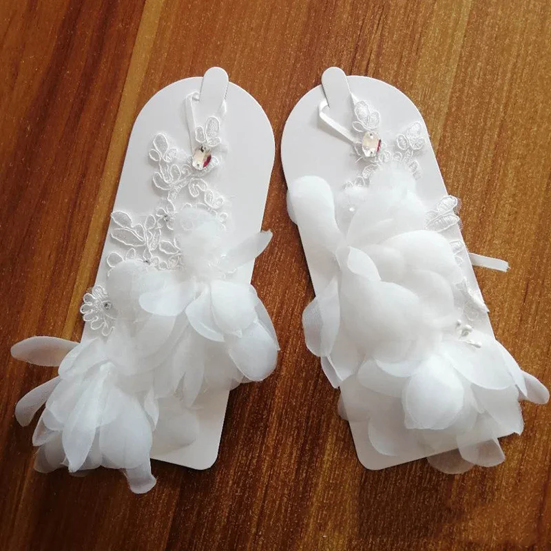 Gants de princesse à fleurs pour filles, sans doigts, en dentelle perlée, Design court, accessoires de mariage