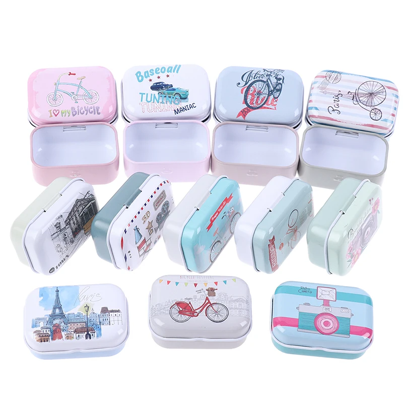 Portable Pill Box Metal Packing Tin Jar Boxes Small Medicine Case Cans Coin Headphones Moisture-proof Travel Pill Box 12 Styles