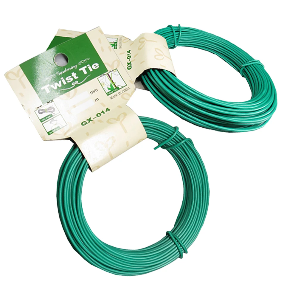 1 Piece 12/15m Plant Twist Tie Green Plastic Coating Cable Ties Suitable for Gardening And Outdoor Use Twisting Garden Supplies