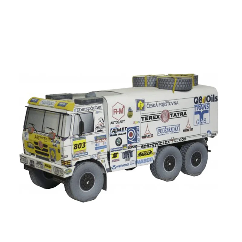 TATRA 815 VD 13 350 6X6.1 Truck 1:53 Dakar Rally Mini Origami Art 3D Paper Model Papercraft DIY Adult Handmade Craft Toys ZX-039