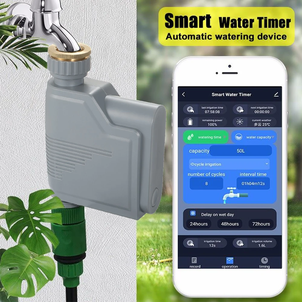 

Automatic Electronic Watering Timer Smart Water Valve Irrigation Controller System Garden Water Timer Gateway Irrigation Control
