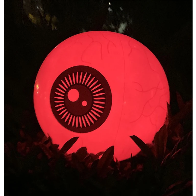 New!16 Inch LED Halloween Inflatable Remote Control Luminous Eyeball Colorful Color Change Party Garden Pool Decoration