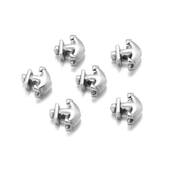 10pcs Alloy Metal Punk Anchor Shape 7x13mm Loose Bead with 4.5mm Hole For DIY Jewelry Making Bracelet Accessories