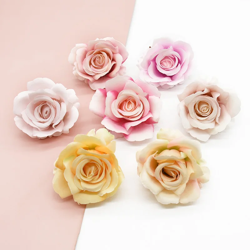 10 Stück künstliche Blumen Großhandel Heimdekorationszubehör Blumenwand Hochzeitsbrosche Scrapbooking DIY Süßigkeitenbox Girlande – Detail 3