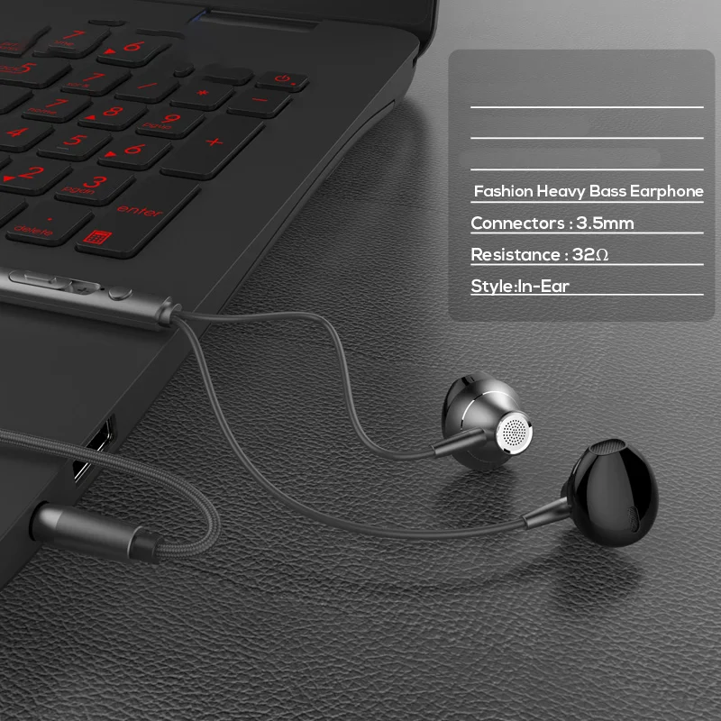 EARDECO Heavy Bass Wired Earphone Earbuds Sport Wired Headphones Phone Headsets For Mobile In Ear Headphones With Microphone