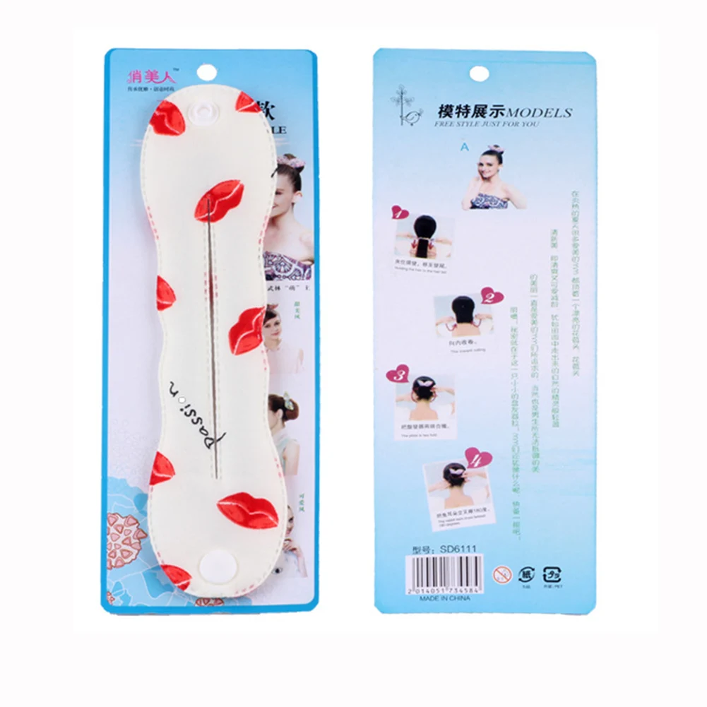 Fashion Women Sponge Hair Twist Styling Clip Stick Bun Maker Braid Magic Tool Hair Accessories Floral Polka Dot Female Hairband