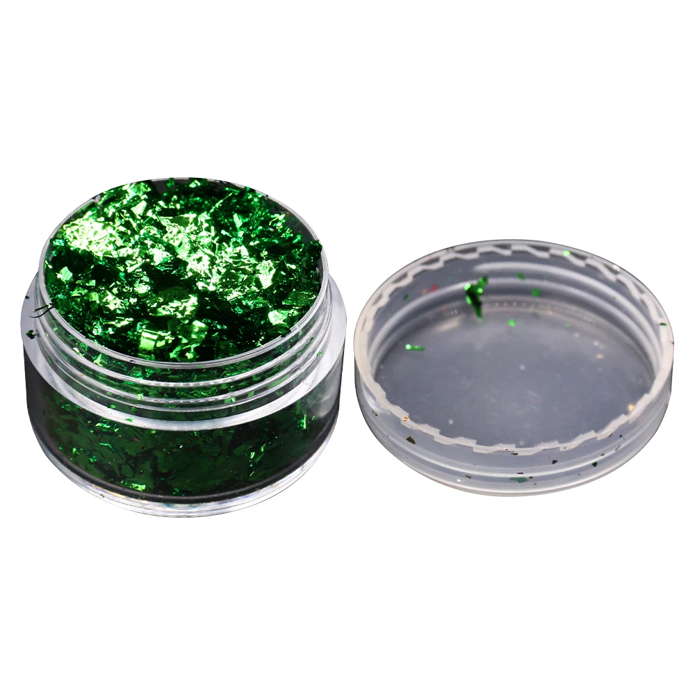 Imitation Gold Foil Fragment Green Nail Glitter for DIY Nails Sticker Art Nail Decorations Multi Color Gold Leaf Flakes