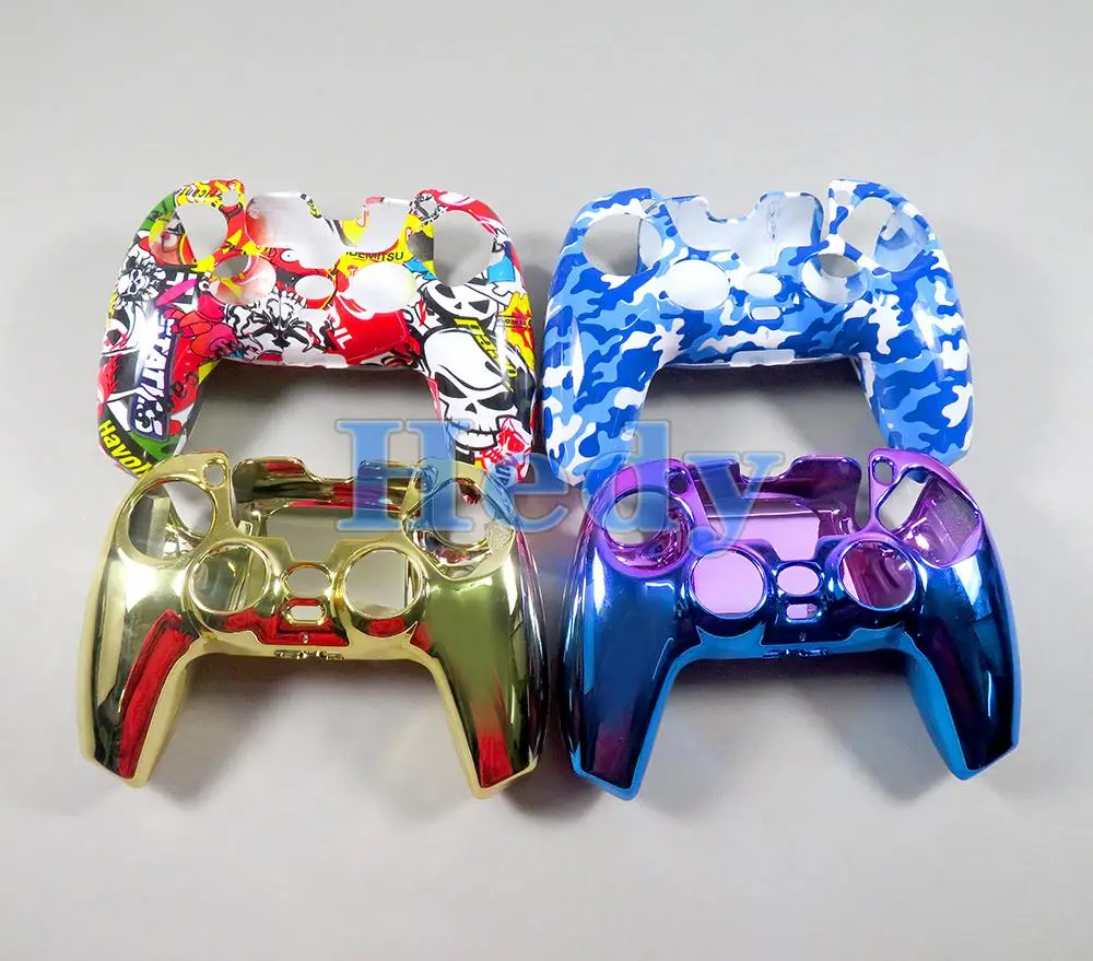 1PCS Handle Plating Protective Shell Colorful Handle Hard For PS5 Controller Protective Case Sleeve Handle Skin Cover