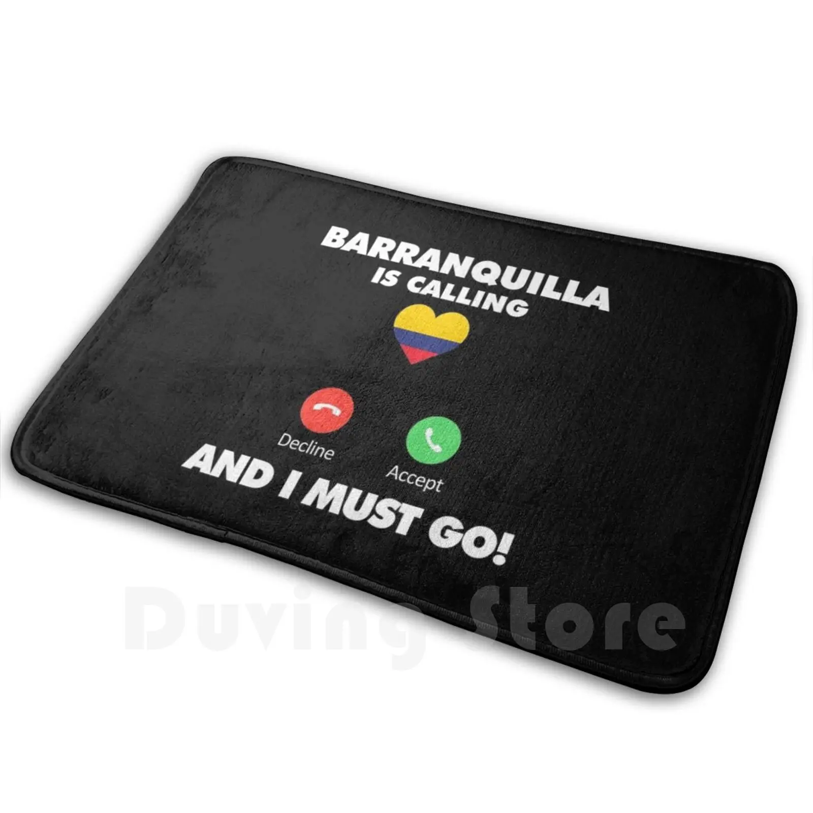 Love Barranquilla Is Calling And I Must Go Travel To Colombia Soft Non-Slip Mat Rug 1821 Carpet Cushion Love Barranquilla