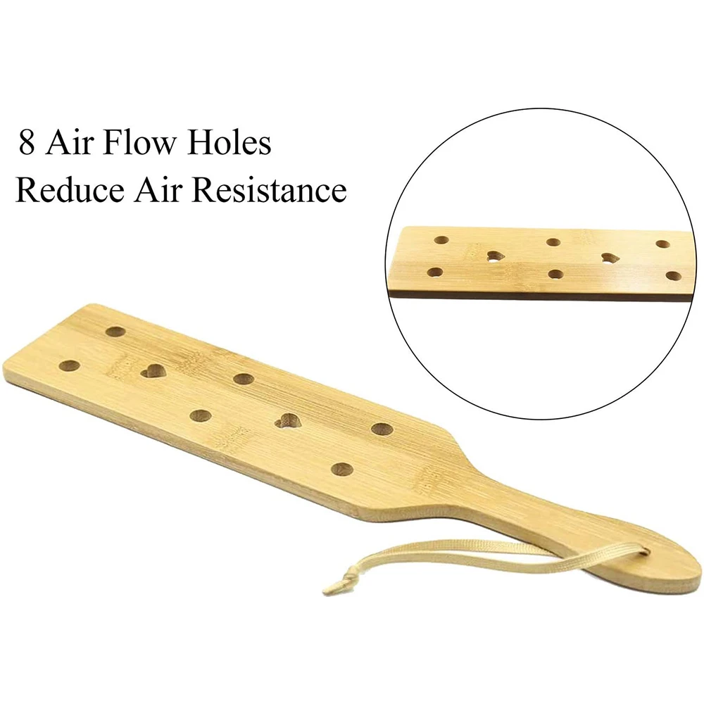 13.4inch Bamboo Wood Paddle Lightweight Thin Wooden Paddles with Airflow Holes for Light Play，Equestrian Riding Equestrian bat