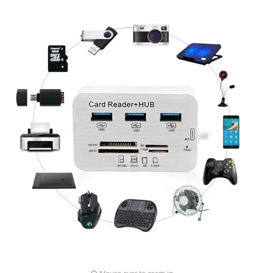 USB Hub 3.0 typ C rozgałęźnik Hub 3 porty Multi USB C Hab USB-C HUB 2.0 wielokrotny czytnik kart SD/TF na PC Laptop micro sd