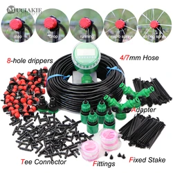 5-50M Garden Drip Irrigation Automatic Watering System Kit 1/4'' Nozzles for Bonsai Pot Plant Lawn Flower Vegetable Greenhouse