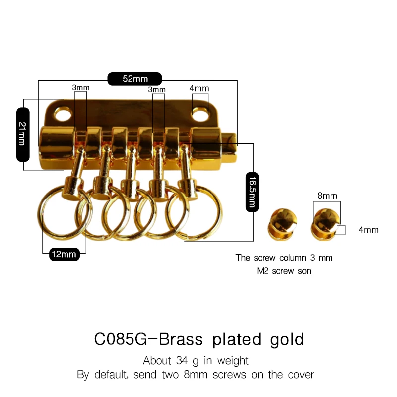 5Pcs Keyring Leather Bag Buckles Metal Leather Craft Key Patchwork Holders Row Rivet Hook High Quality DIY Sewing Accessories