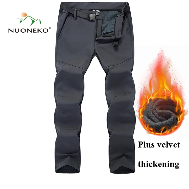 

NUONEKO Winter Outdoor Men Women Hiking Warm Pants Breathable Waterproof Climbing Trekking Tourism Camping Thermal Pants PNT34