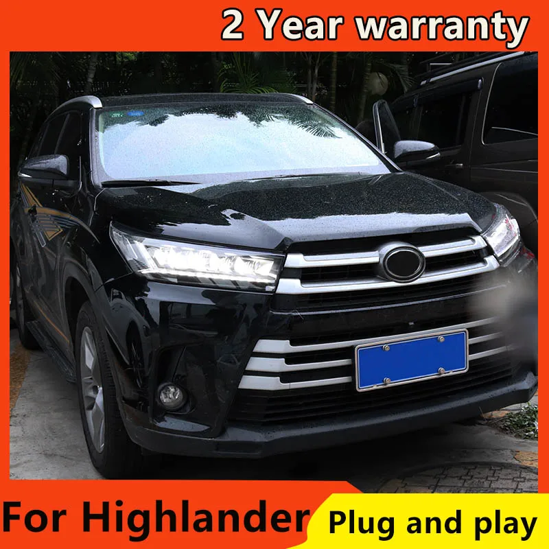 Car Styling for Toyota Highlander Full LED Headlights 2018 2019 2020 2021 Kluger DRL low beam High Beam LED Dynamic turn signal