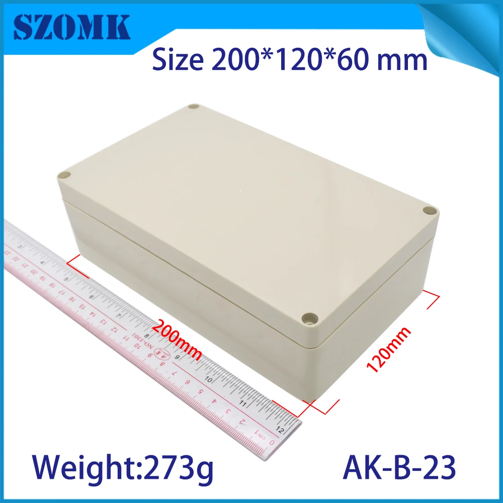 1 Piece 200*120*60mm szomk waterproof enclosure circut board enclosure project case plastic housing electronics device box