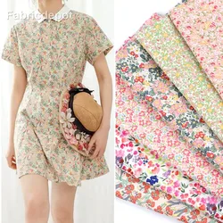 Summer Thin Liberty Cotton Poplin Fresh Floral Printed Fabric Children's Clothing Dress DIY Handmade By Half Meter