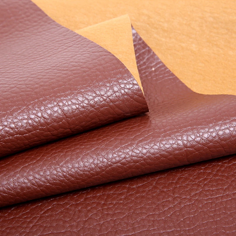 A4  50*120CM Litchi PU Leather Vinyl Fabric Faux Leatherette For Earring Sewing Bag Clothing Car DIY Bow Material Sheet Roll